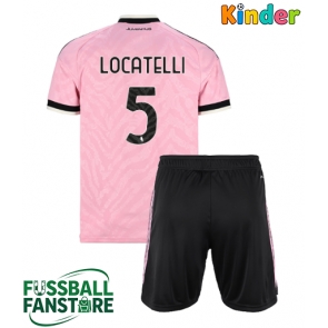 Juventus Manuel Locatelli #5 Replik Auswärtstrikot Kinder 2026-27 Kurzarm (+ Kurze Hosen)